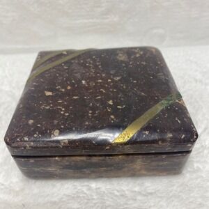 Vintage‎ Marble Trinket Box Jewelry Box Stone Keepsake Box Made In Italy